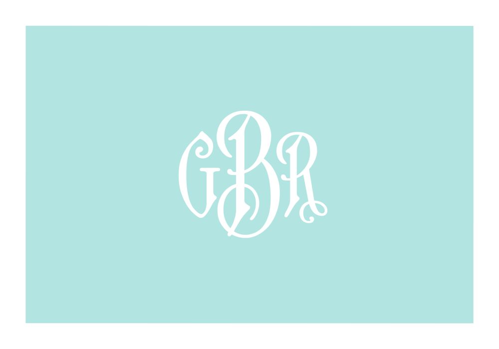 White Edge Aqua Folded Note
