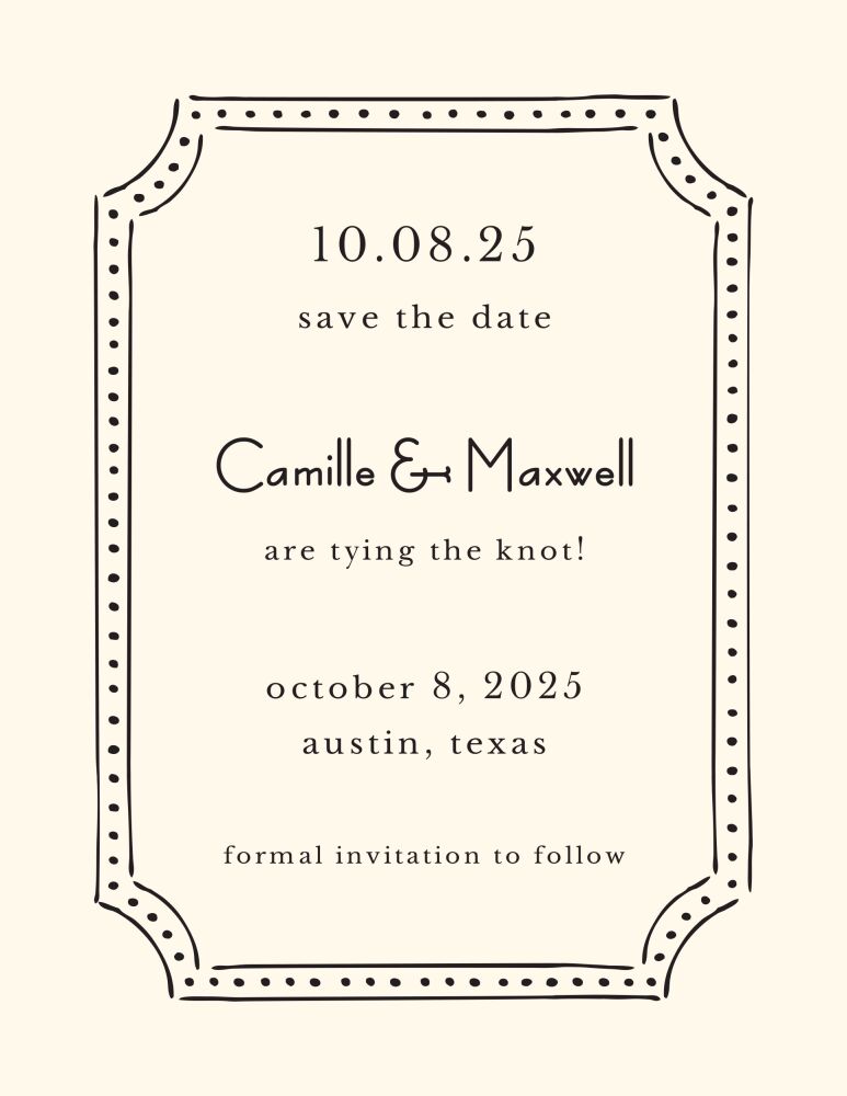 Antique Frame Ecru Invitation
