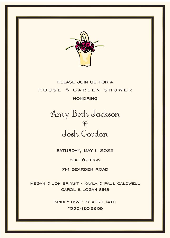 Double Borders Black & Gold Invitation