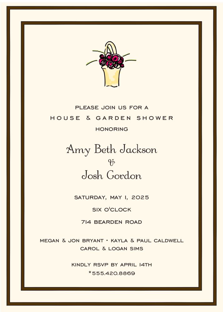 Double Borders Chocolate & Black Invitation
