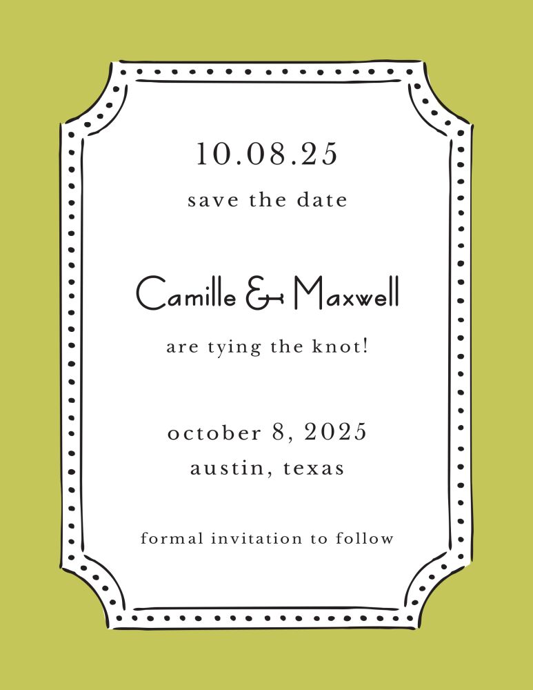 Antique Frame Olive Invitation