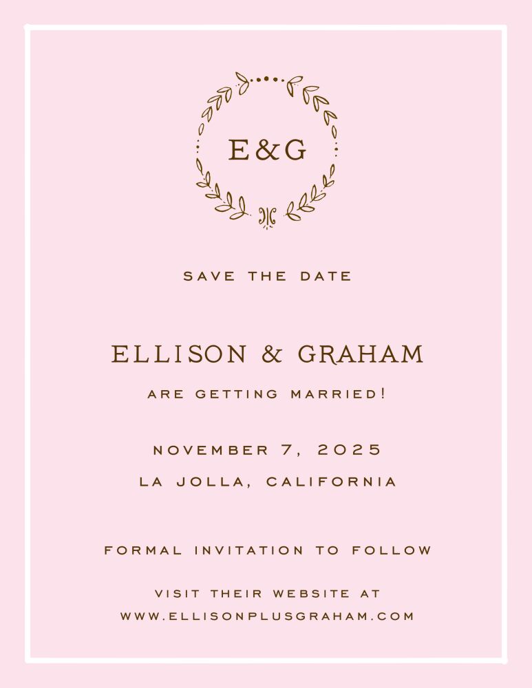 Classic Border White On Pink Invitation
