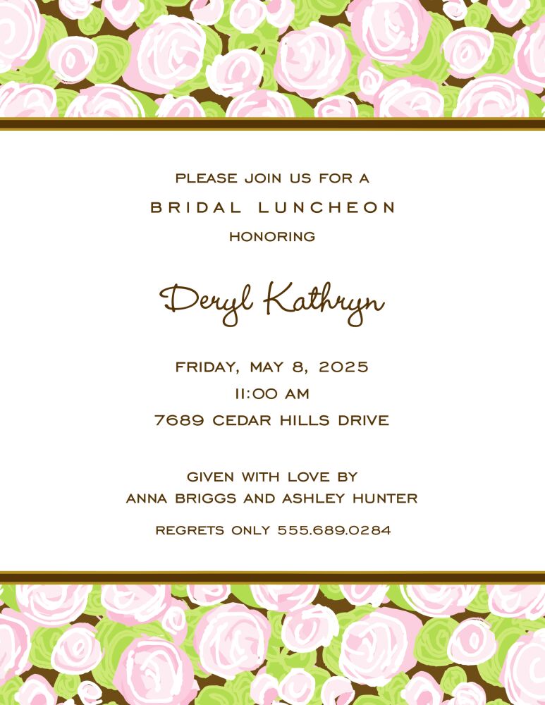 Pretty Roses Pink Invitation