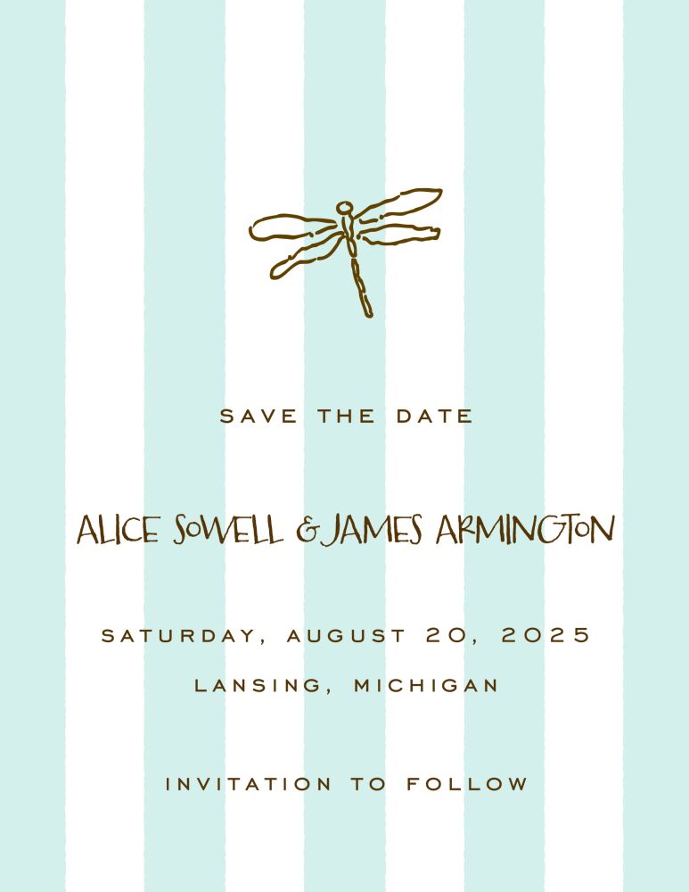 Classic Stripes Aqua Invitation