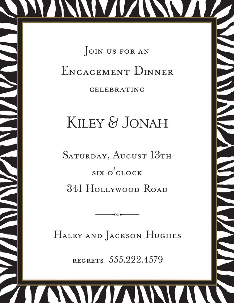 Zebra Edge Black Invitation