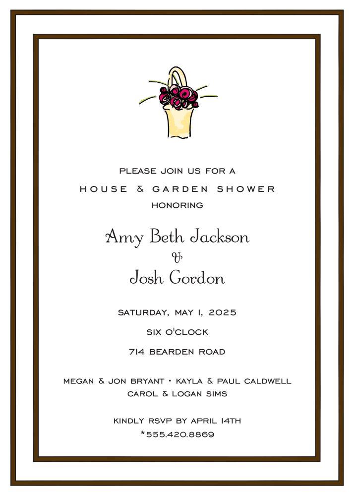 Double Borders Chocolate & Black Invitation