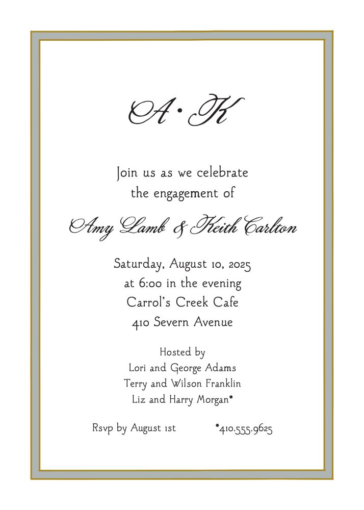 Silver Border Invitation
