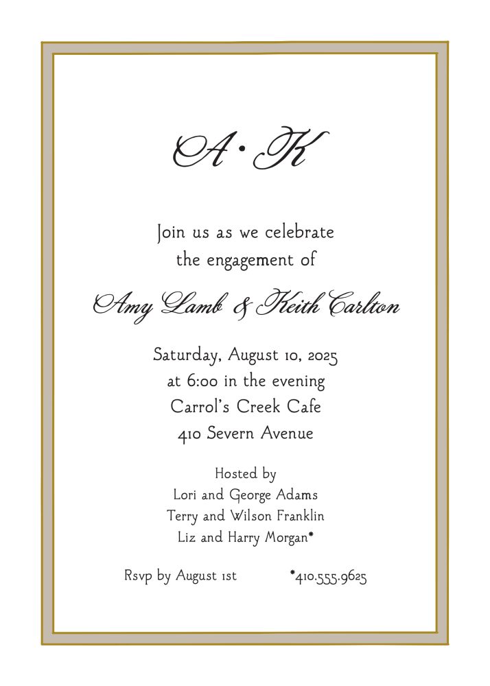 Taupe Border Invitation