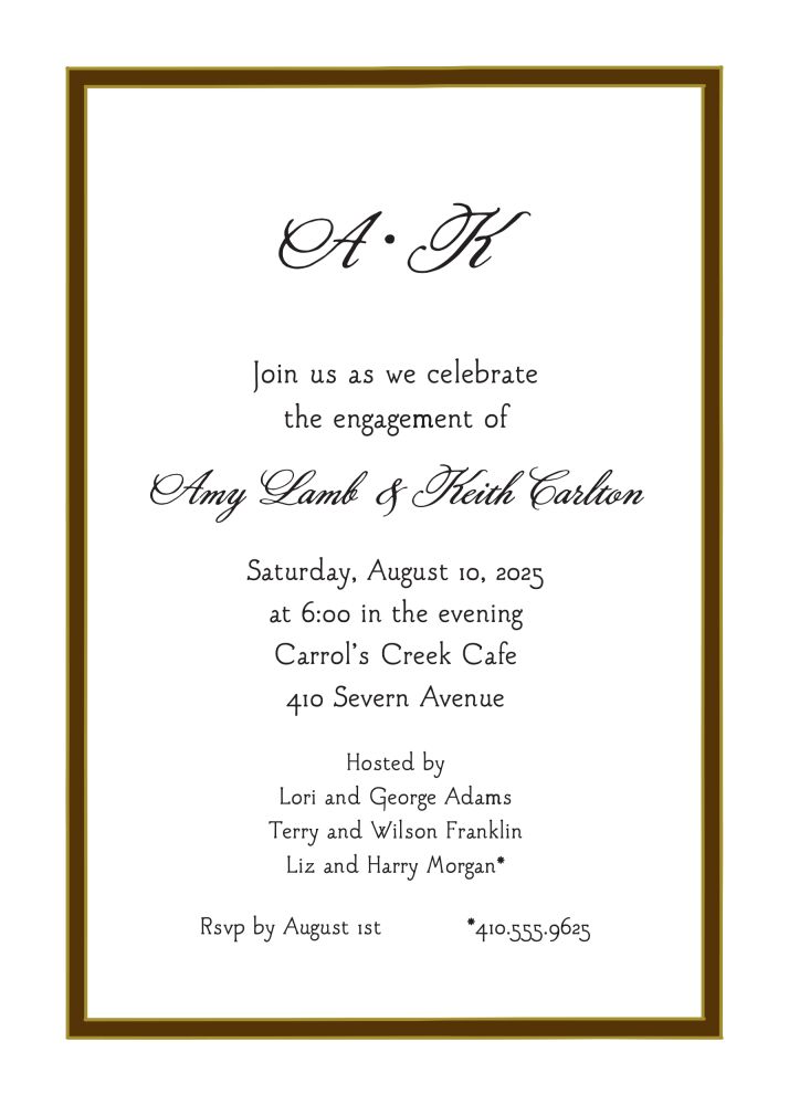 Chocolate Border Invitation