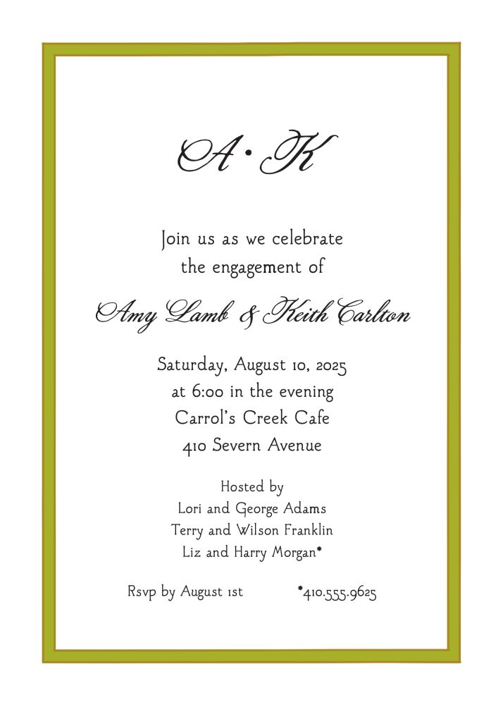 Olive Border Invitation