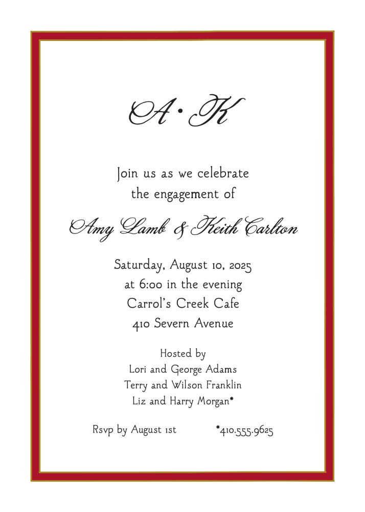 Red Border Invitation