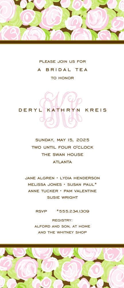 Pretty Roses Pink Invitation