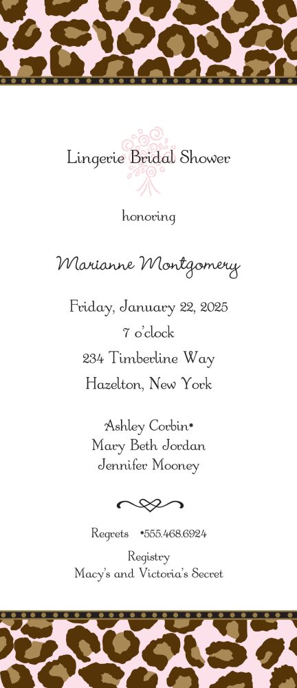 Leopard Pink & Chocolate Invitation