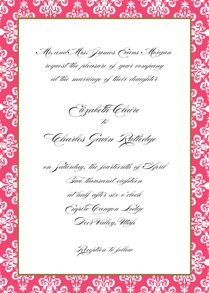 Lace Damask Edge Cora Invitation