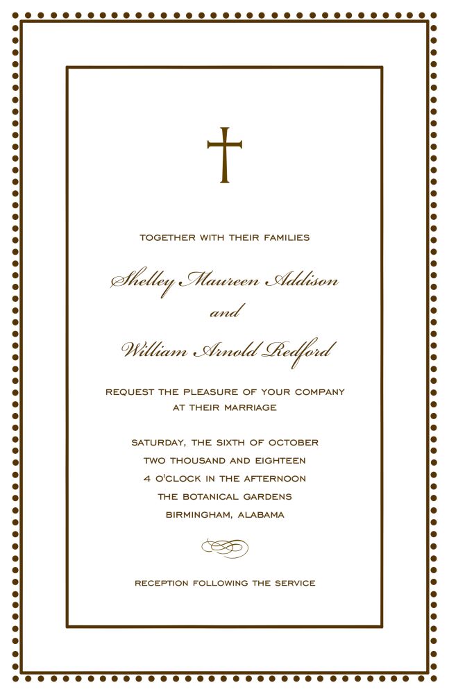 Antique Bead Border Chocolate Invitation