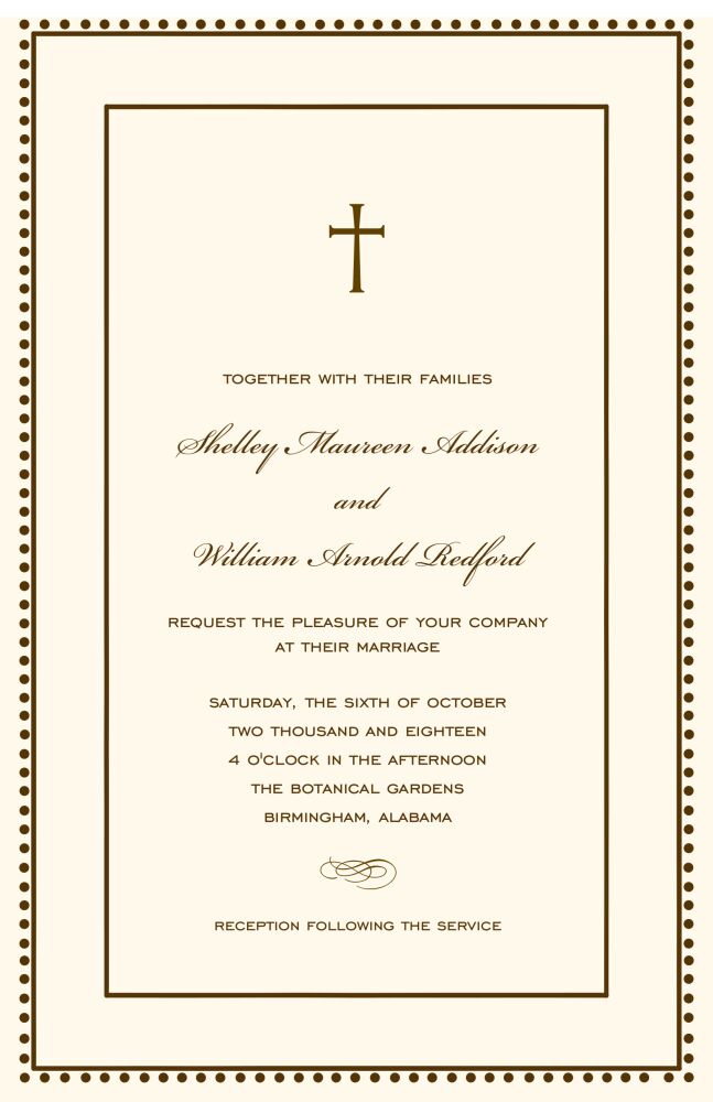 Antique Bead Border Chocolate Invitation