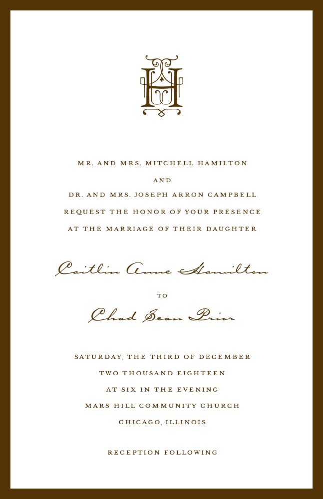 Classic Edge Chocolate Invitation