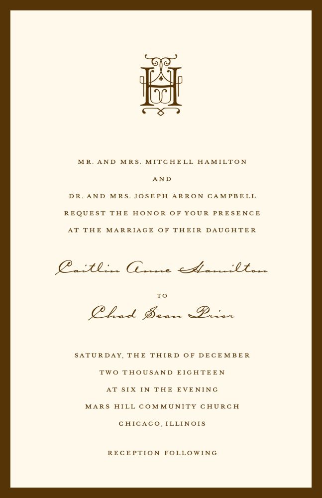 Classic Edge Chocolate Invitation