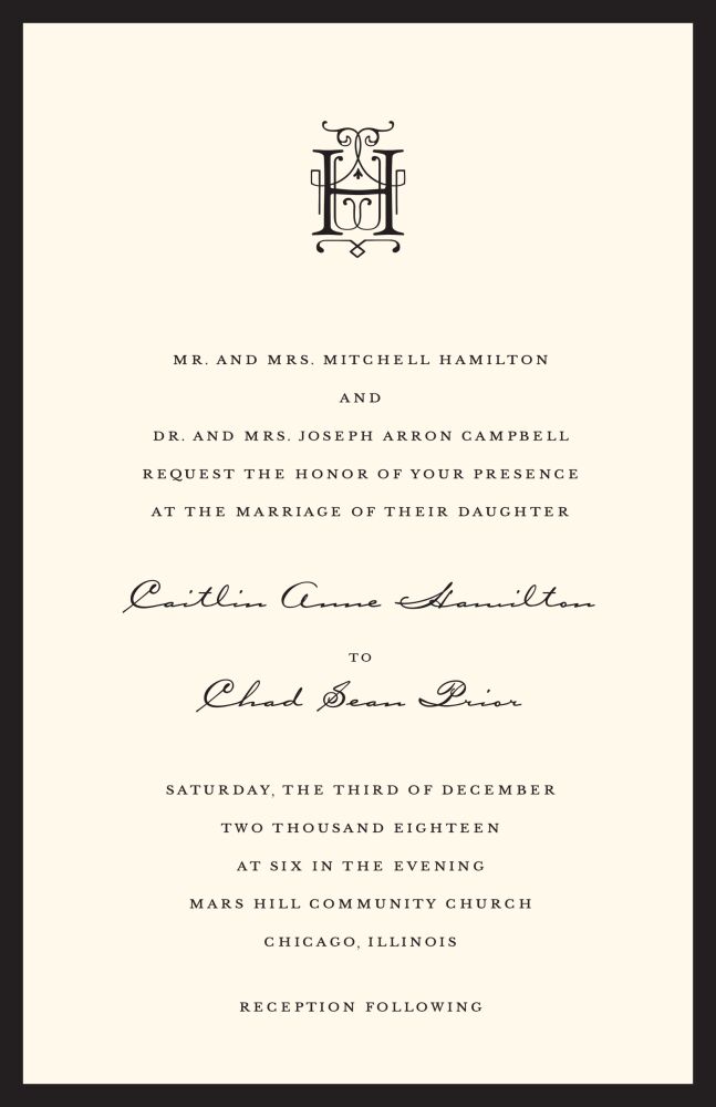 Classic Edge Black Invitation