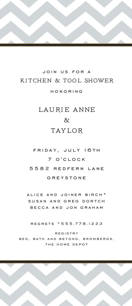 Chevron Silver Invitation
