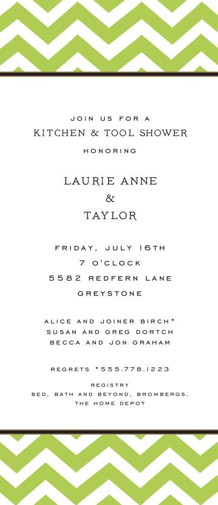Chevron Lime Invitation