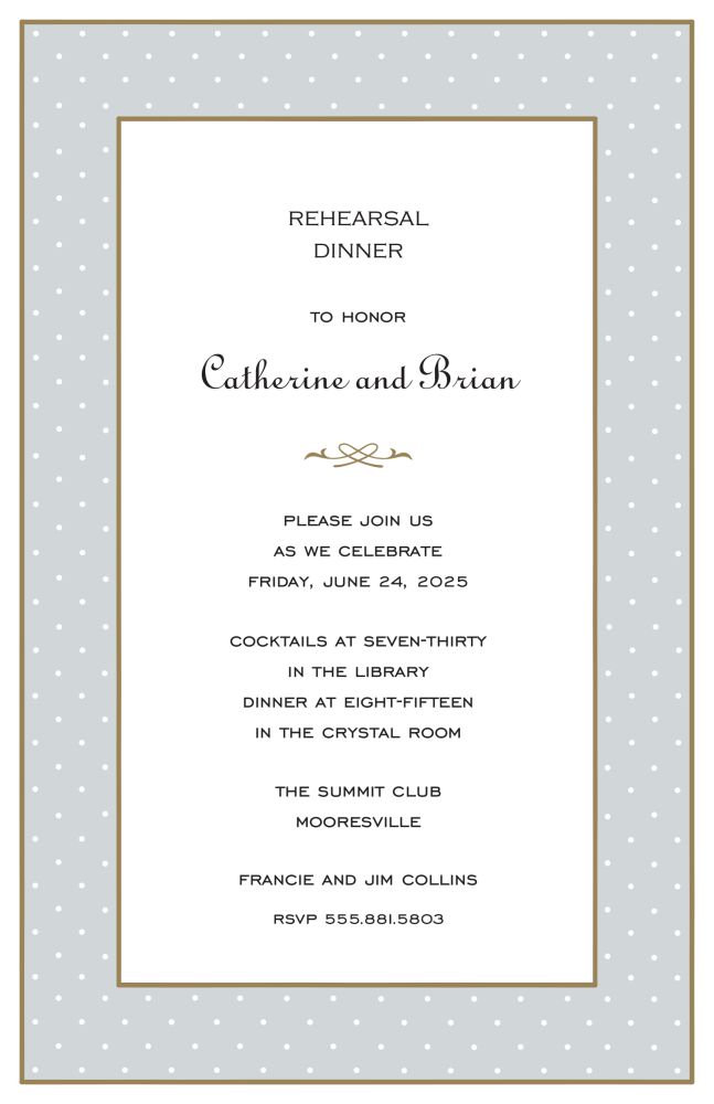 Tiny Dots White On Silver Invitation