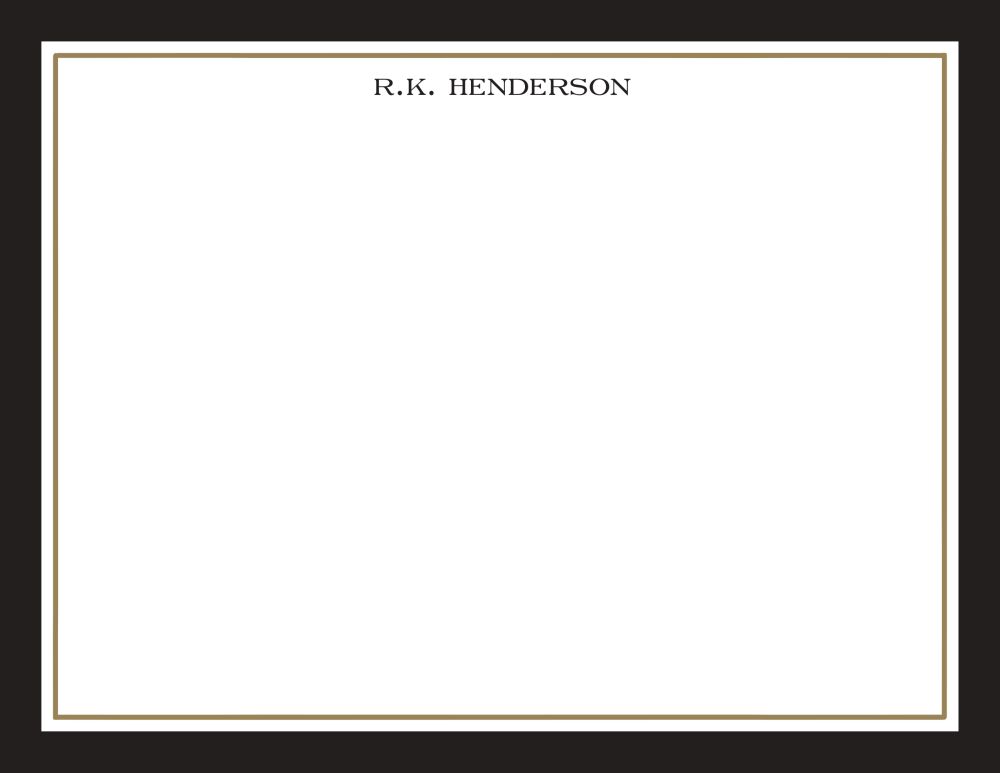 Timeless Border Black & Gold Flat Note
