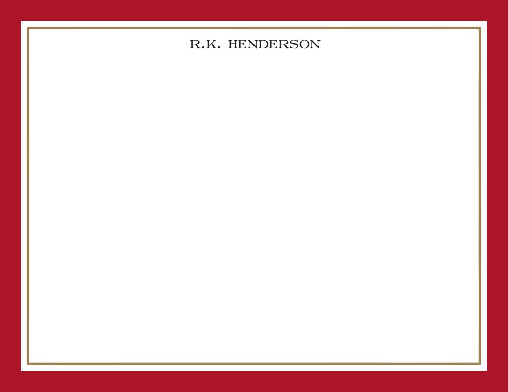 Timeless Border Red & Gold Flat Note