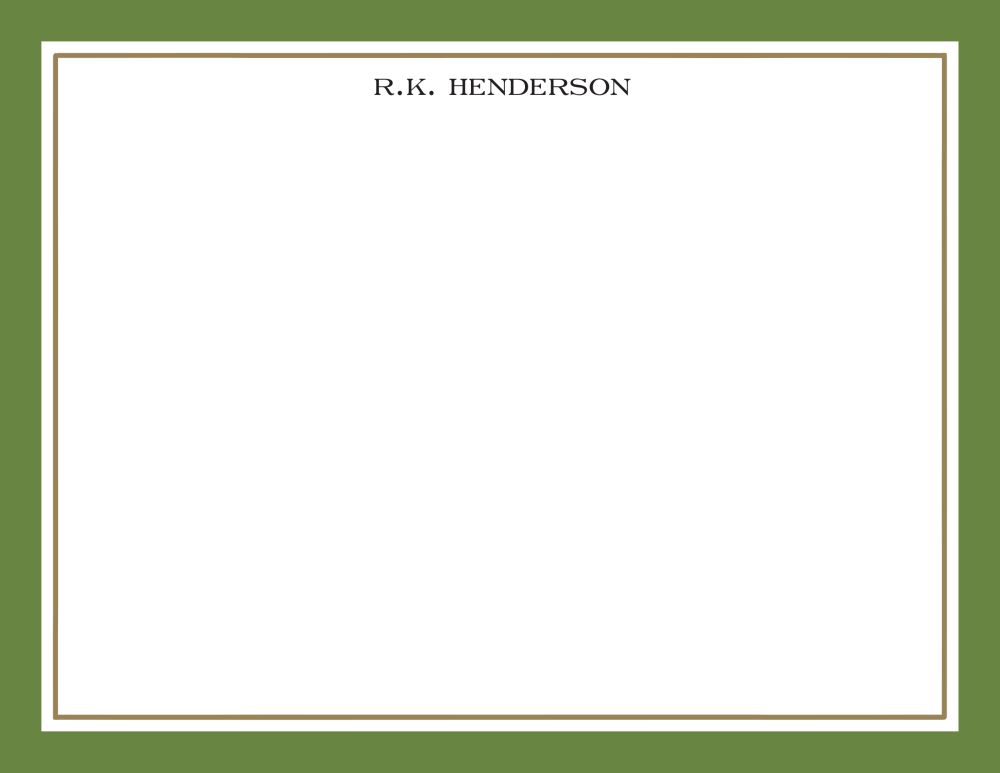 Timeless Border Green & Gold Flat Note