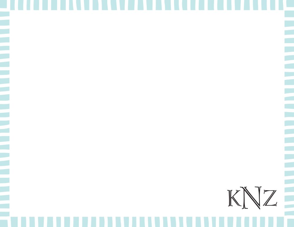 Striped Edge Aqua Flat Note