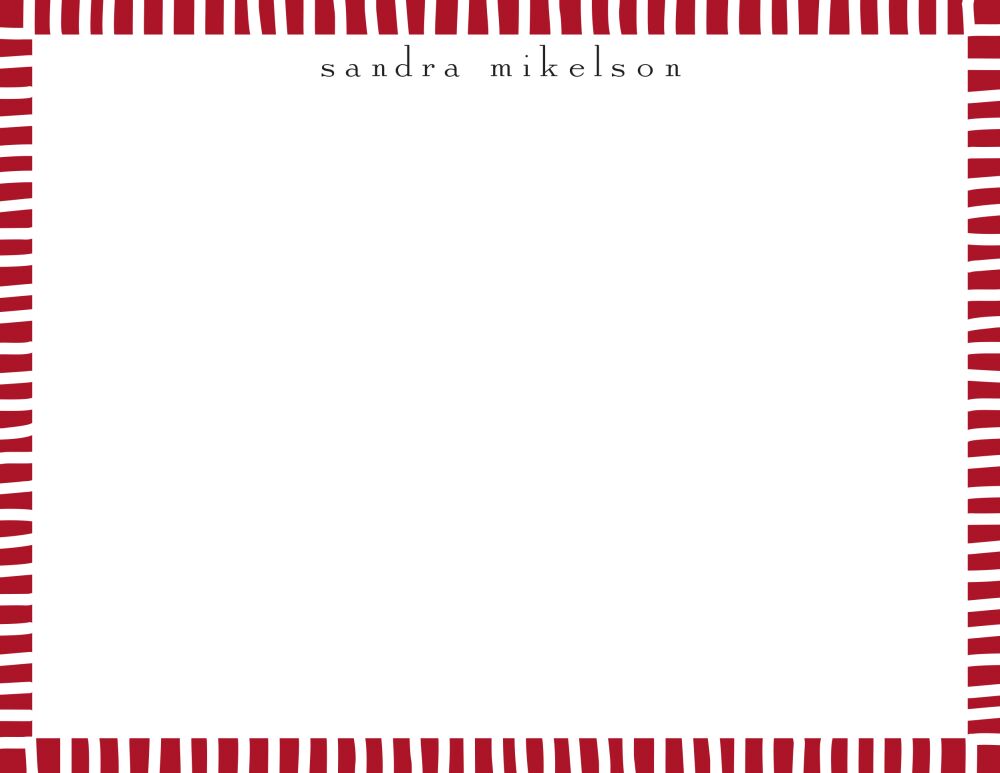 Striped Edge Red Flat Note