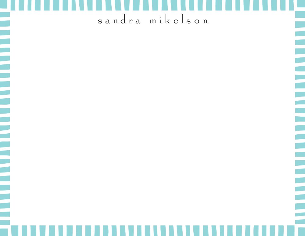 Striped Edge Dark Aqua Flat Note