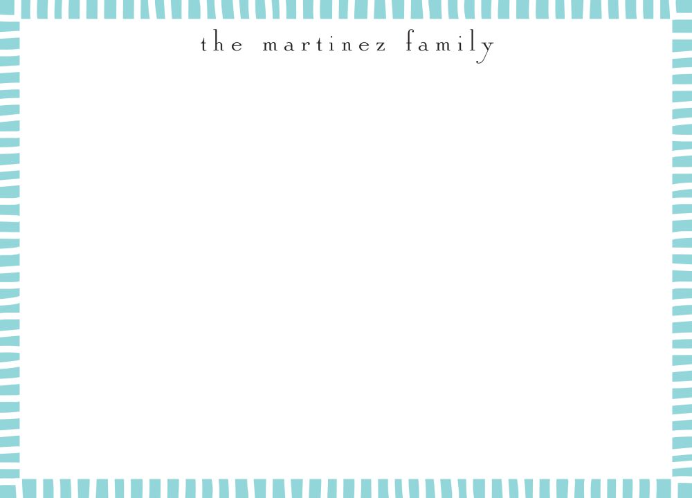 Striped Edge Dark Aqua Flat Note