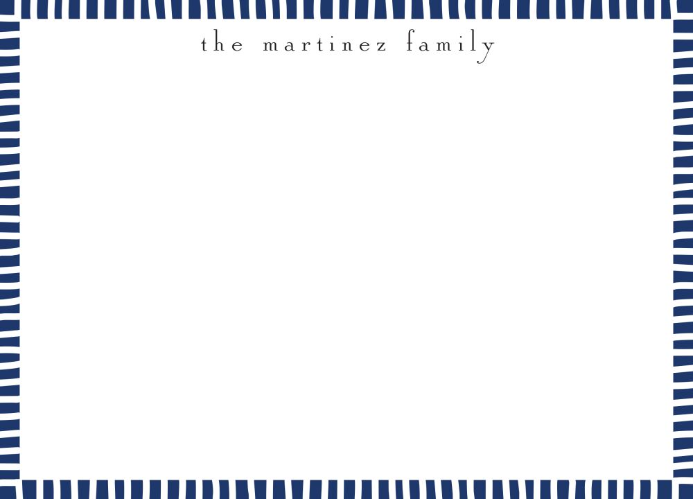 Striped Edge Navy Flat Note