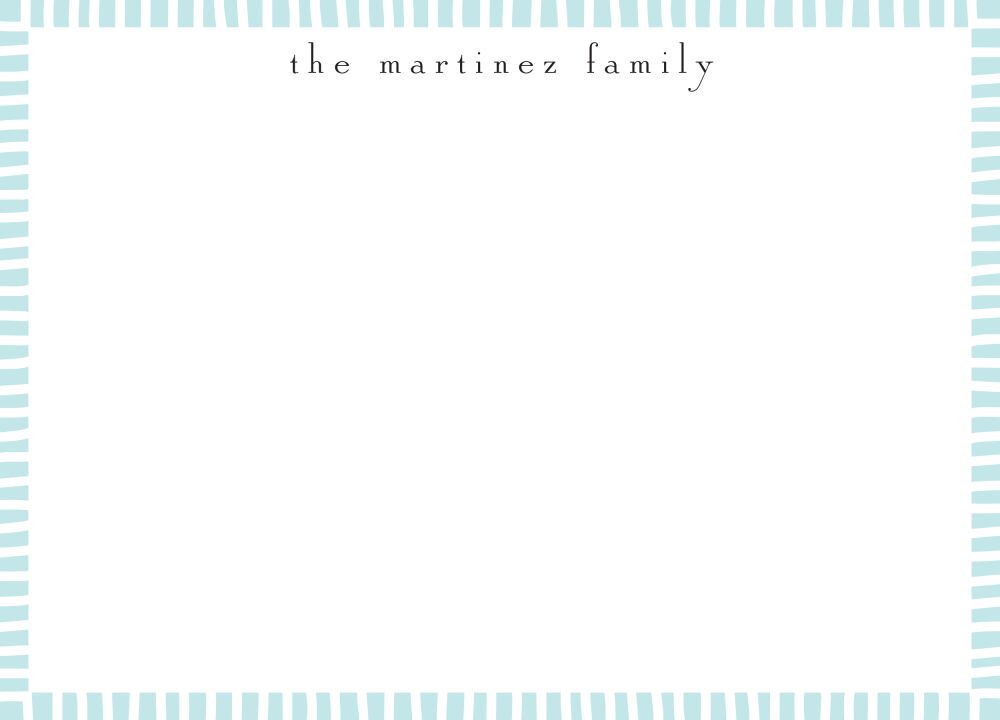 Striped Edge Aqua Flat Note