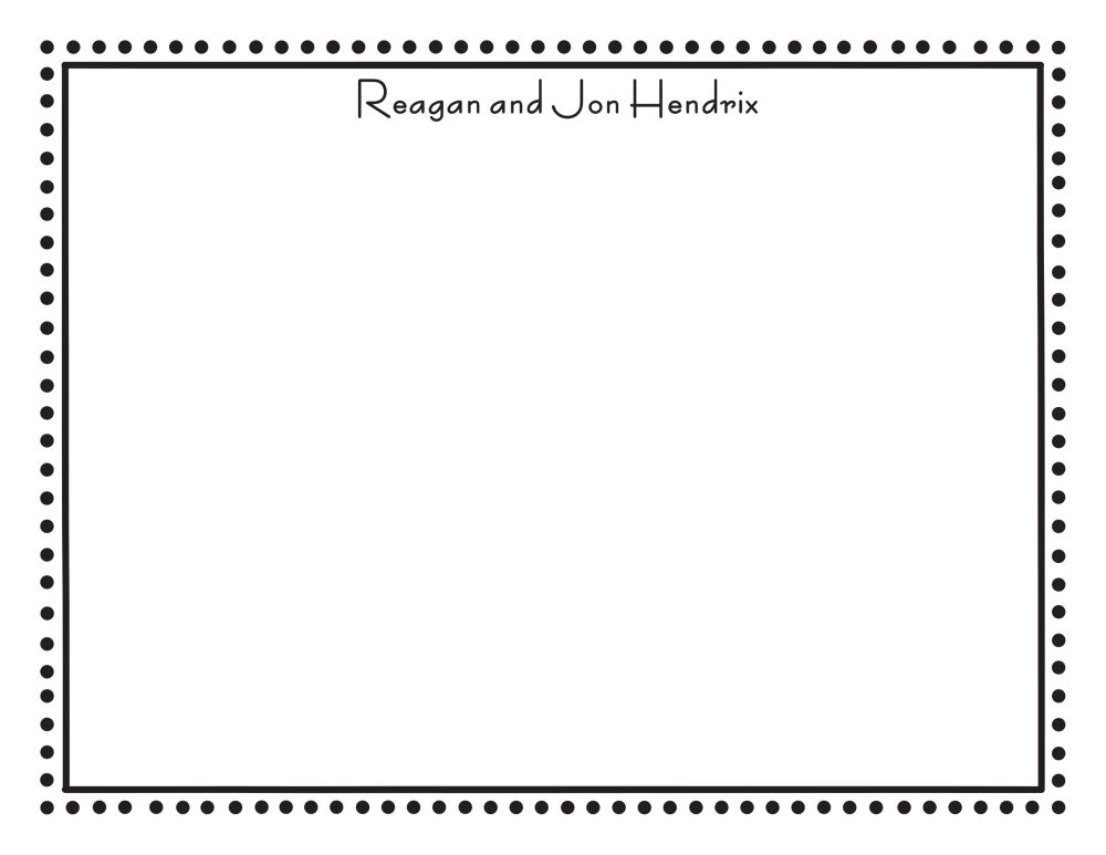 Antique Bead Border Black Flat Note
