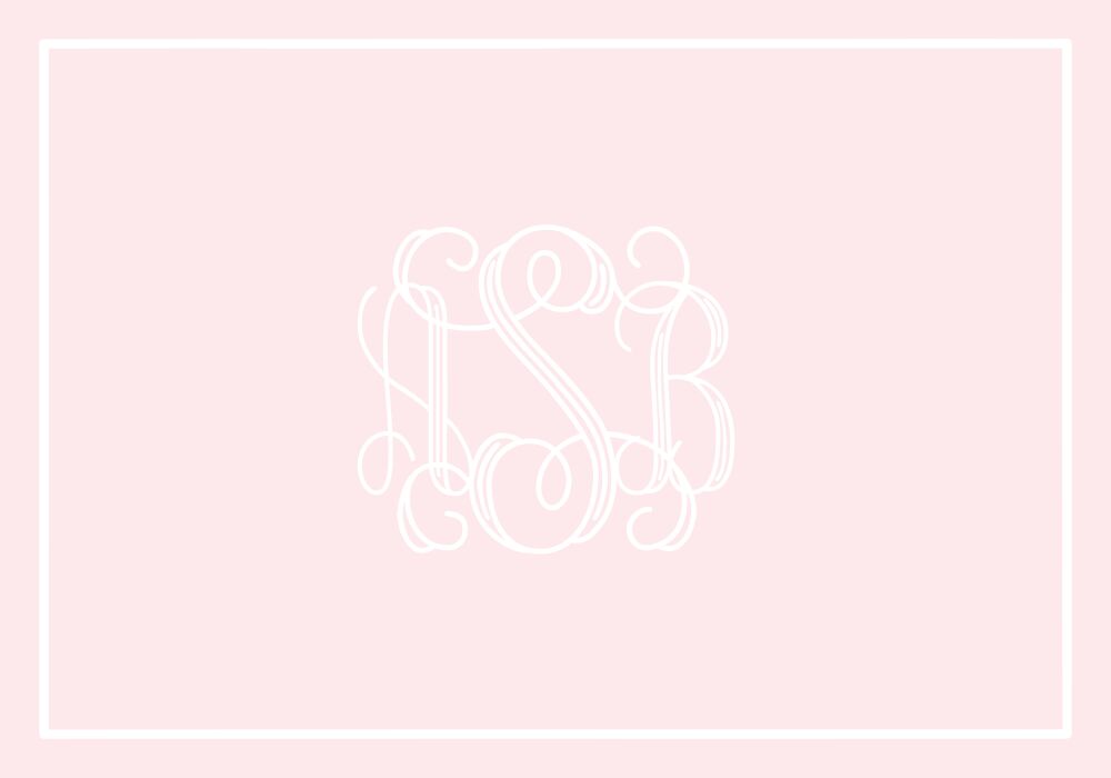 Classic Border White On Pink Folded Note
