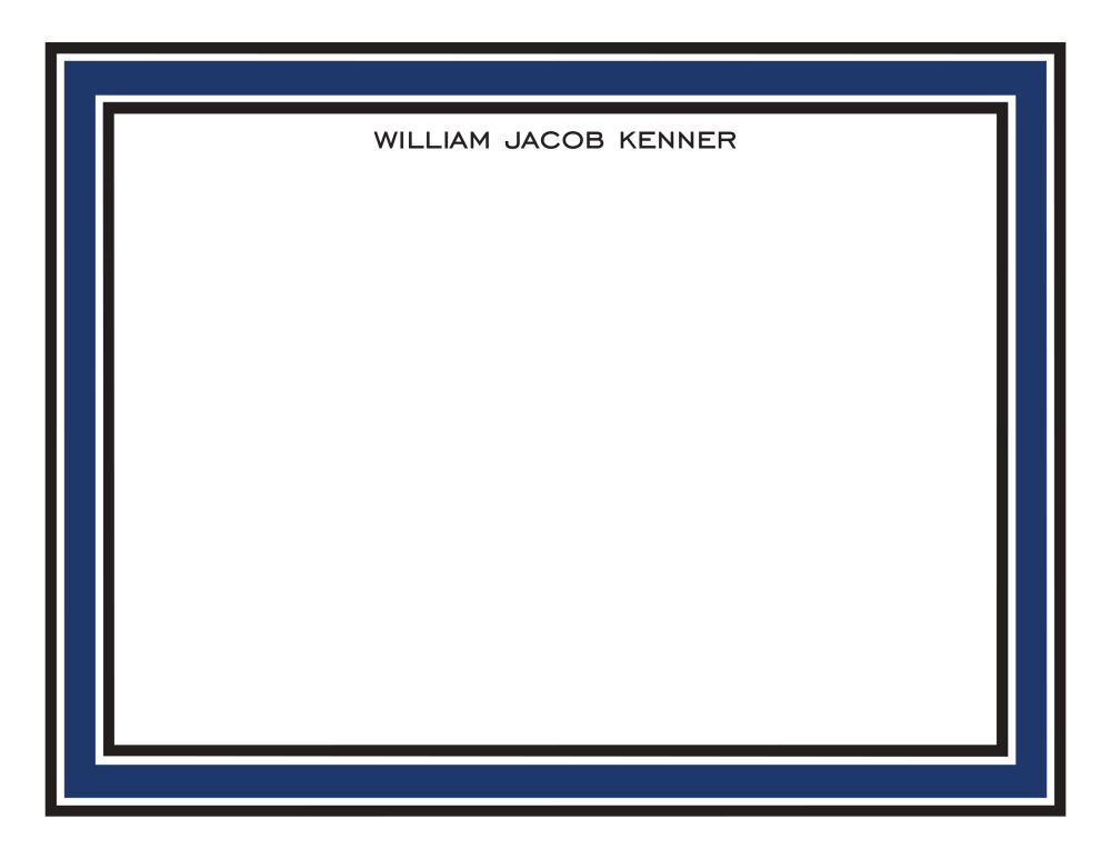 Navy & Black Borders Flat Note