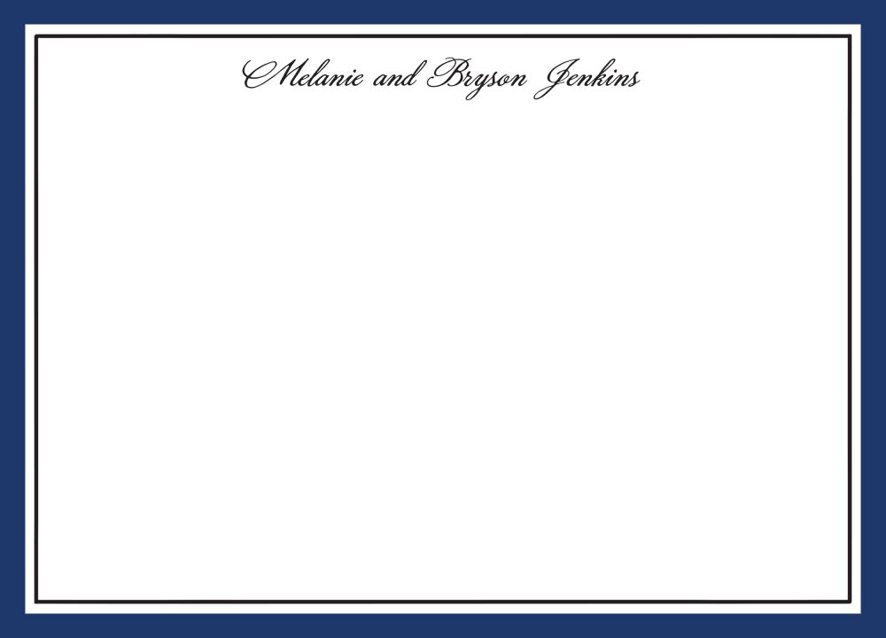 Timeless Border Navy & Black Flat Note