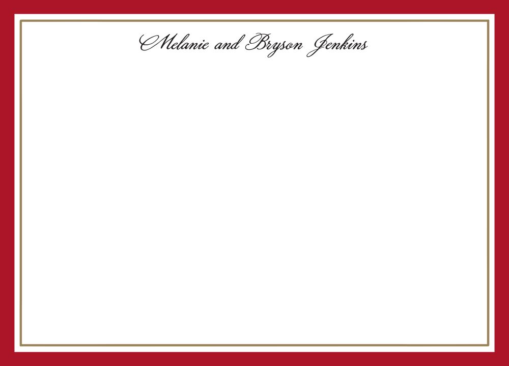 Timeless Border Red & Gold Flat Note