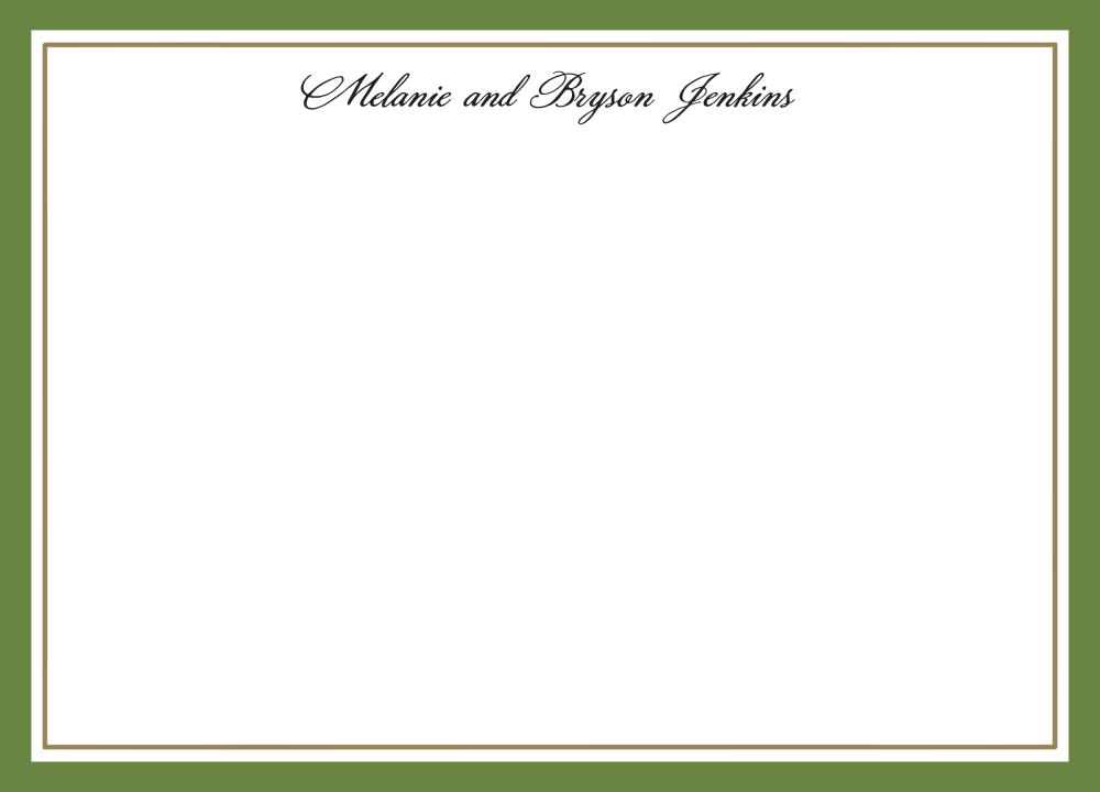 Timeless Border Green & Gold Flat Note