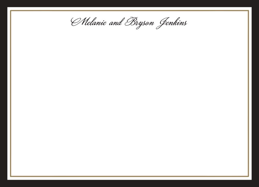 Timeless Border Black & Gold Flat Note