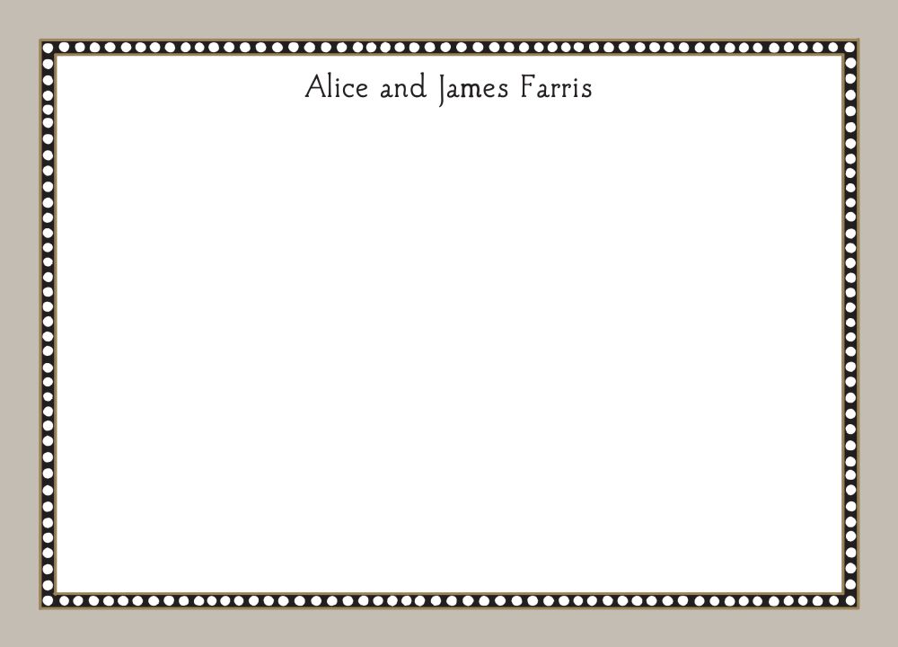 Beaded Border Taupe Flat Note