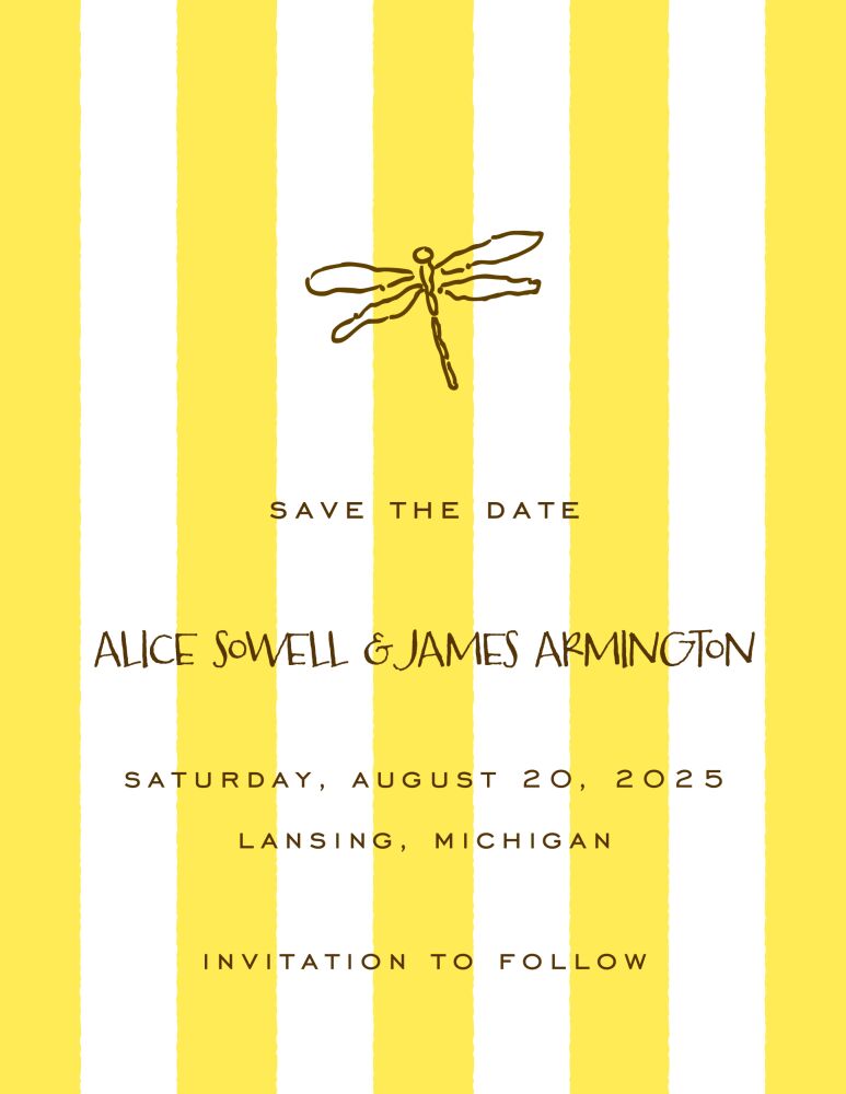 Classic Stripes Citrine Invitation