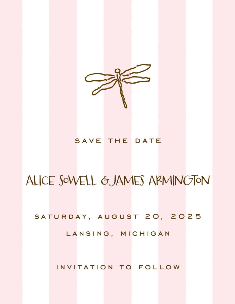 Classic Stripes Pink Invitation