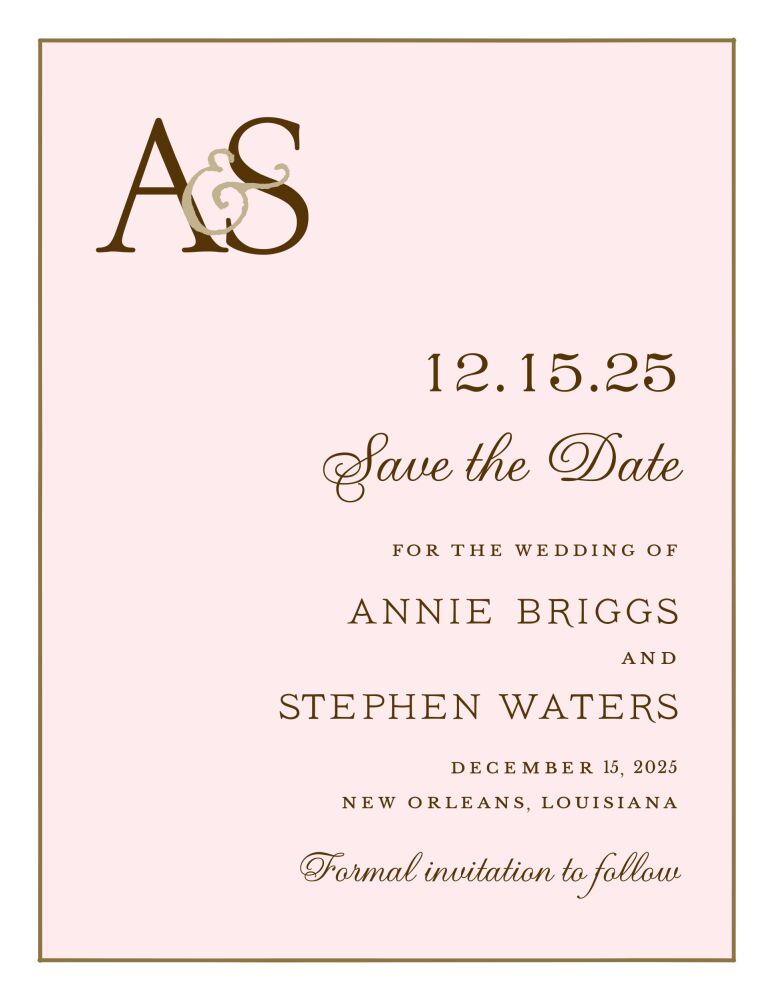 Classic Edge White & Gold On Pink Invitation