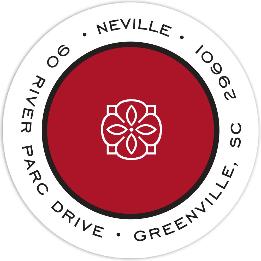 Simple Red & Black Round Return Address Sticker
