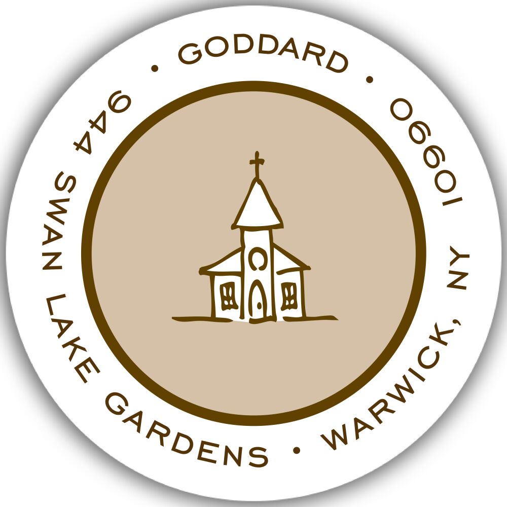 Simple Latte & Chocolate Round Return Address Sticker