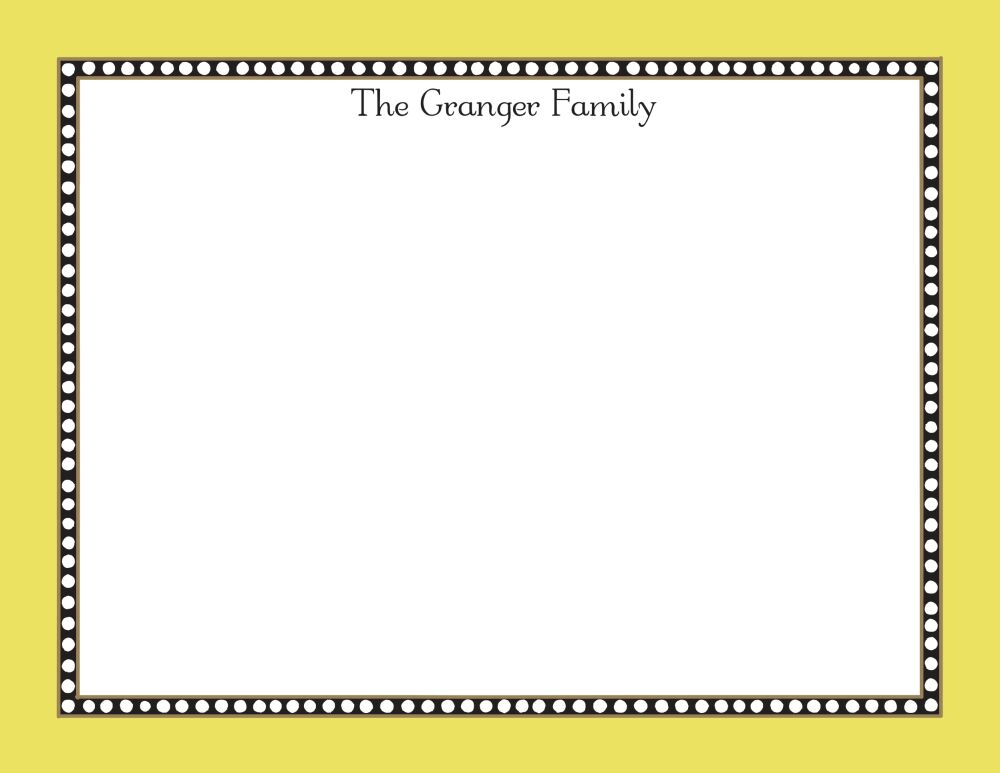 Beaded Border Limeade Flat Note