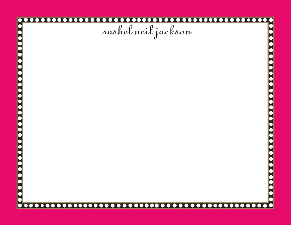 Beaded Border Hot Pink Flat Note